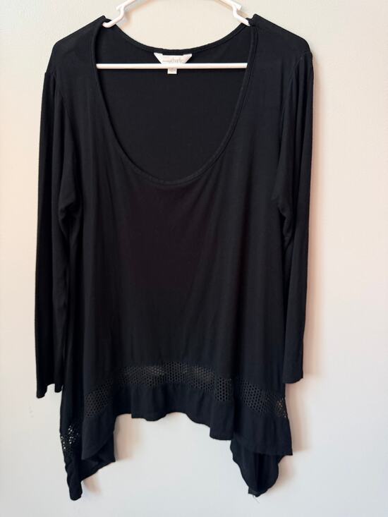 Charming Charlie Tops - Charming Charlie Classic Black Blouse / Top, Women's Size L - Made in US